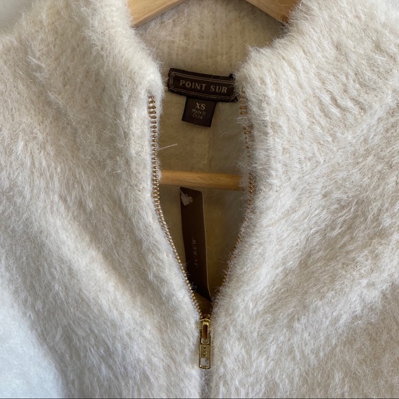 NWT J. Crew Pont Sur Fuzzy Cardigan Jacket Cream - Picture 6 of 7